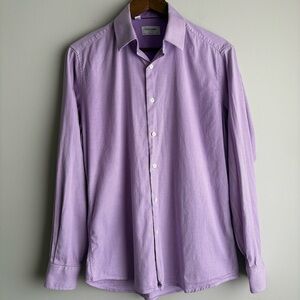 Duchamp London Dress Shirt Purple Slim Fit 15.5 Medium